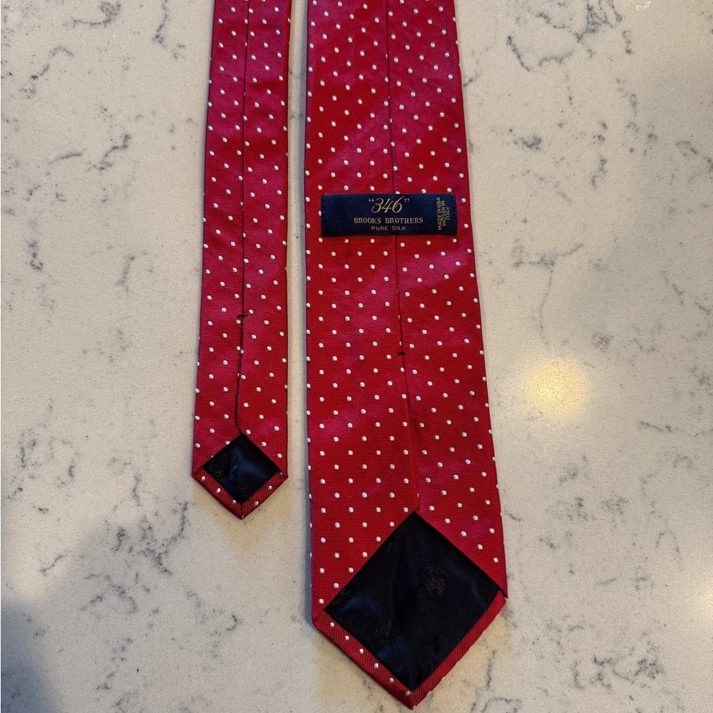 Brooks Brothers “346” Red Polka Dot Pure Silk Tie